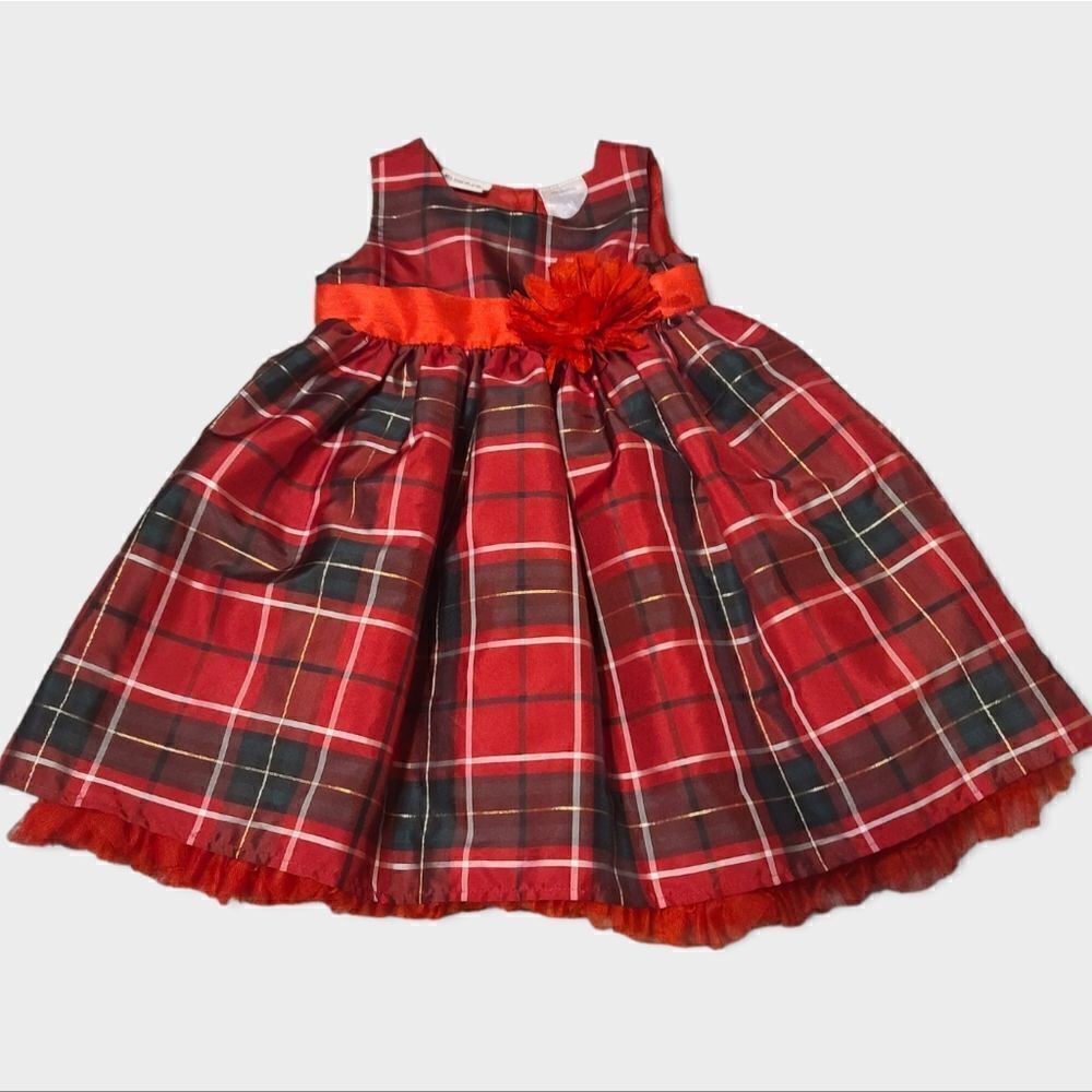 Red Plaid Holiday Christmas Dress 18M Blueberi Boulevard